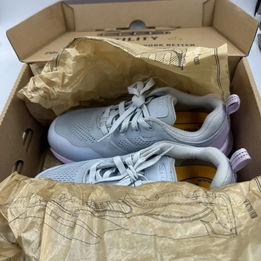 KEEN Utility Minneapolis Women 7M Steel Toe Work Sneakers Gray Orchid NIB Defect